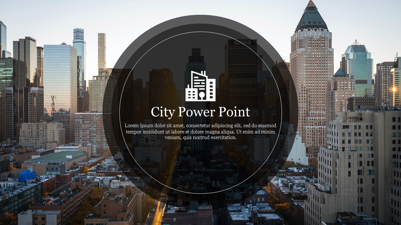 Portfolio City Power Point Presentation PPT Template